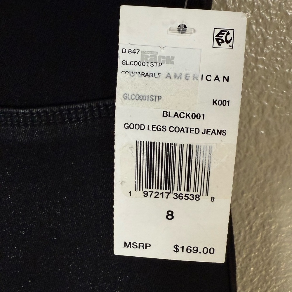 Good American Good Legs Black Coated Skinny Jeans Pants - Sz 8/29, NWT - Picture 10 of 14